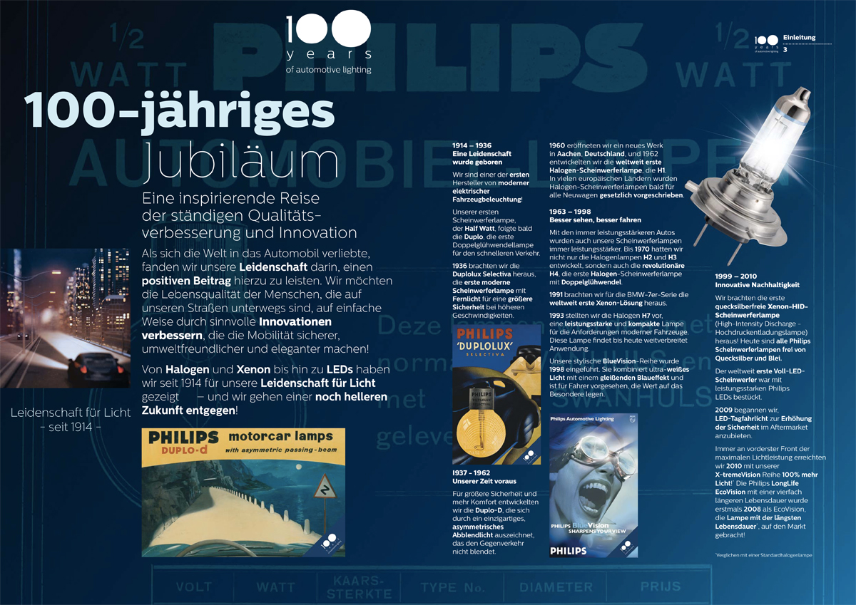 Philips automotive catalog 2014-2015 - 100-year celebration - German version